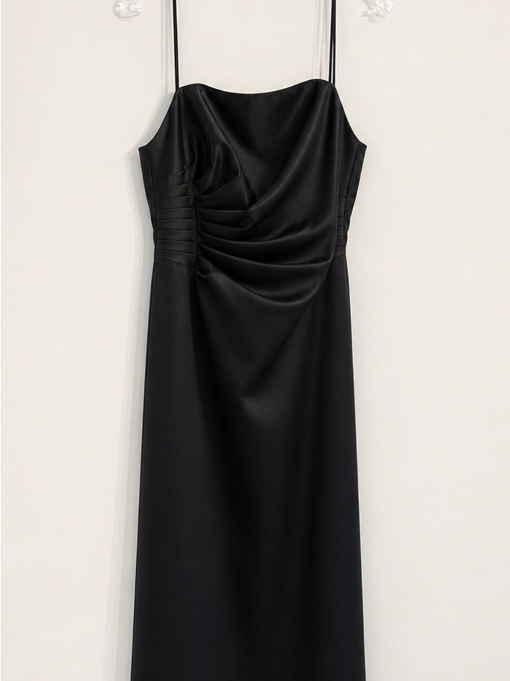 A.B.S. by Allen Schwartz Black Satin Midi Dress | NWT | Size 12 Petite